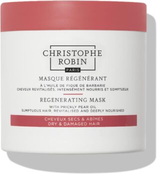 Christophe Robin Regenerating Mask with Prickly Pear Oil 250ml | Nourishing hair mask for dry or damaged hair that leaves lengths feeling soft and restored.