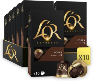 61BBYJgb0oL._AC_SL1500_.jpg L'OR Forza - 100 Capsules de Café intensité 9 - Compatibles Nespresso®* (lot de 10 x 10)