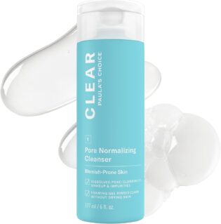 61EdDPbYxfL._AC_SL1500_.jpg Paula's Choice CLEAR Pore Normalizing Facial Cleanser, Acne Daily Face Wash, Salicylic Acid Face Cleanser for Clogged & Enlarged Pores, Redness, Suitable for Blackhead-Prone Skin Fragrance Free