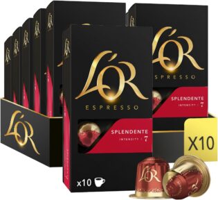 61FP23qJKxL._AC_SL1500_.jpg L'Or Espresso Café - 100 Capsules Splendente Intensité 7 - compatibles Nespresso®* (lot de 10 x 10)