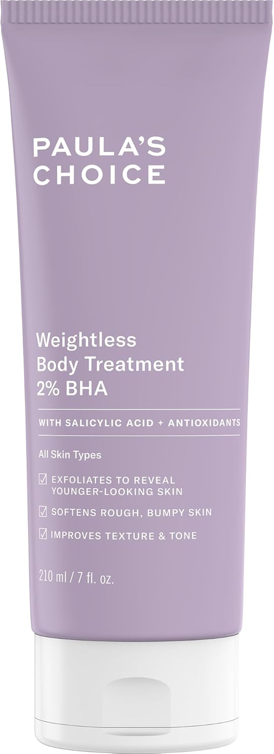Paula's Choice Weightless Body Lotion Treatment 2% BHA, Salicylic Acid & Chamomile Lotion Exfoliant, Body Moisturizer for Keratosis Pilaris (KP) Prone Skin & Clogged Pores, Fragrance-Free