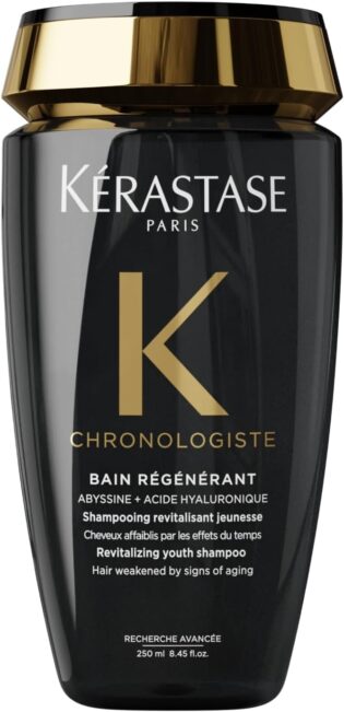 61IfXUVuENL._AC_SL1500_.jpg KÉRASTASE Chronologiste Bain Régénérant Shampoo - Revitalizing Shampoo For Weakened Hair, Anti-Aging, Hydrating & Smoothing, Infused with Hyaluronic Acid & Abyssine, Packaging May Vary