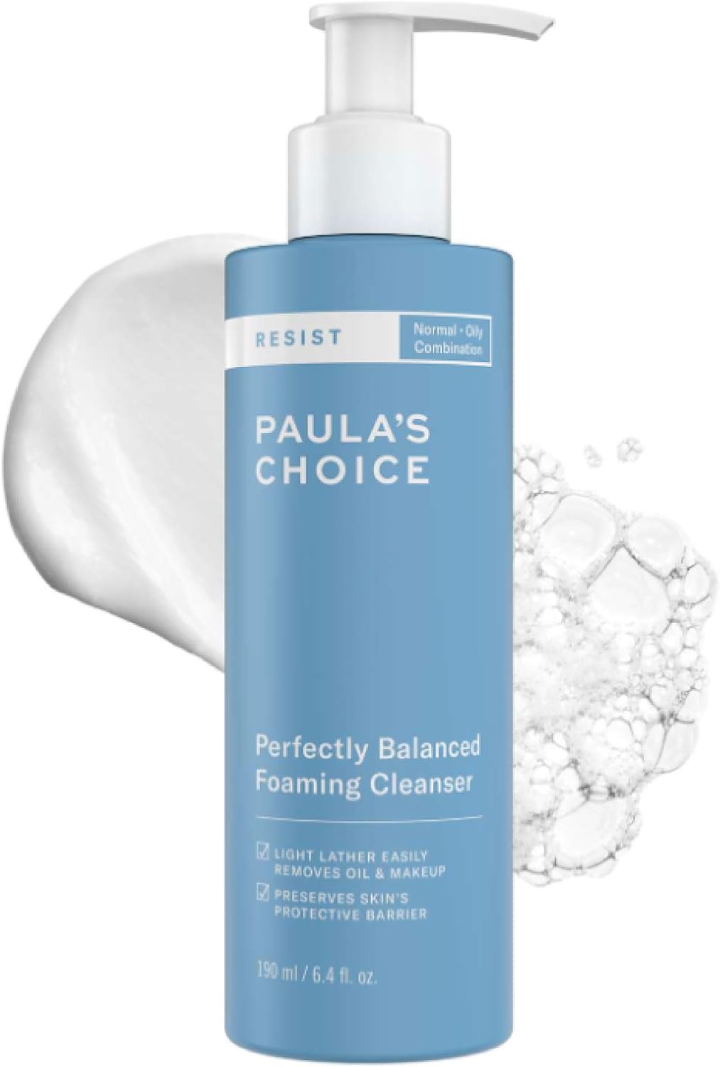Paula's Choice RESIST Perfectly Balanced Foaming Facial Cleanser, Face Cleanser with Hyaluronic Acid & Aloe, Anti-Aging Face Wash, Large Pores & Oily Skin, Fragrance-Free