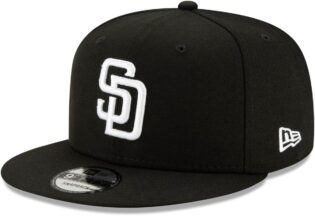 New Era MLB 9FIFTY Casquette Ajustable à Snapback Noir/Blanc Taille Unique, San Diego Padres, Taille Unique
