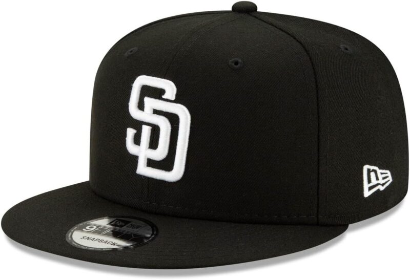 New Era MLB 9FIFTY Casquette Ajustable à Snapback Noir/Blanc Taille Unique, San Diego Padres, Taille Unique