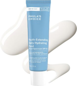 61RVensiGL._AC_SL1500_.jpg Paula's Choice RESIST Daily Hydrating Fluid Face Moisturizer with SPF 50 Sunscreen, Face Sunscreen for Oily Skin, Chamomile & Vitamin E, UVA/UVB Protection, Fragrance-Free, TSA Friendly