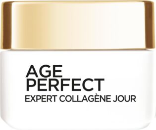L'ORÉAL PARIS - CRÈME DE JOUR ANTI-ÂGE RÉ-HYDRATANTE & RAFFERMISSANTE - ANTI-RELÂCHEMENT, ANTI-TACHES & ANTI-RIDES - AU COLLAGÈNE - POUR PEAUX MATURES - AGE PERFECT - 50 ML
