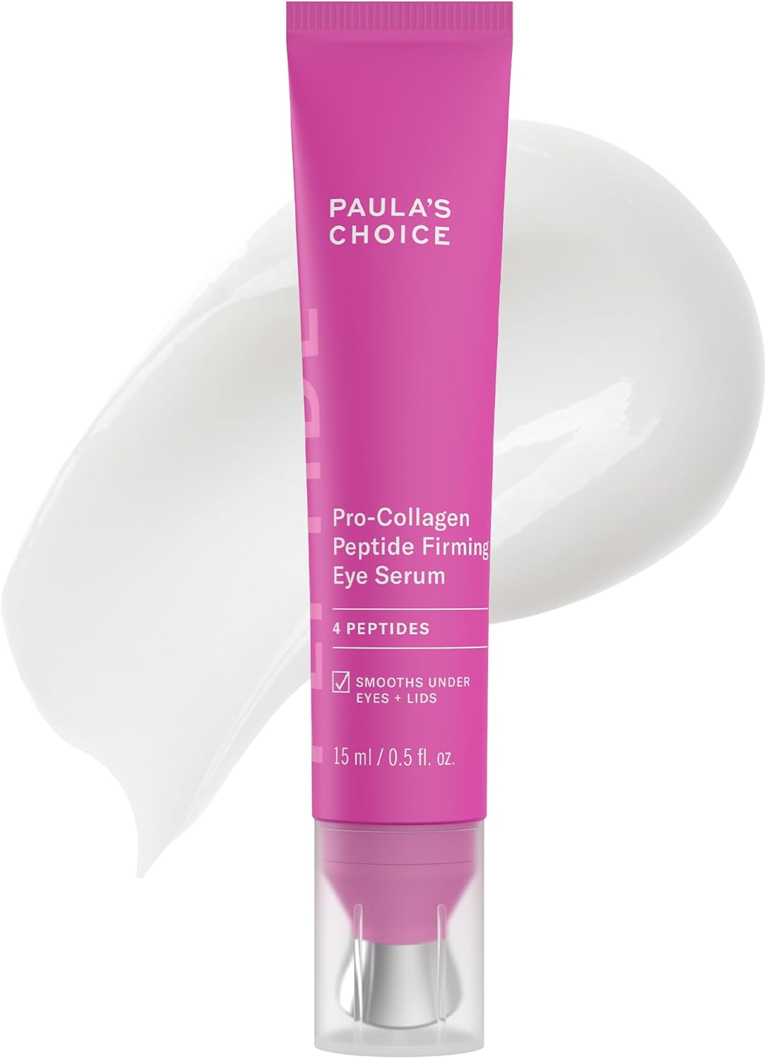 Paula's Choice Pro-Collagen Peptide Serum, Firming Eye Serum, All-in-One Eye Hydrating Treatment, Cooling Applicator Targets Puffiness, Smooths Fine Lines & Crow's Feet, Fragrance-Free, 0.5 Fl Oz