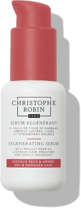 Christophe Robin Regenerating Serum with Prickly Pear Oil 50ml | Silicone-free hair serum that helps smooth frizz, improve split-end appearance and add shine.