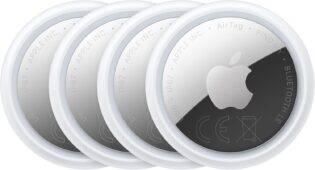 Apple Lot de 4 AirTags (2ᵉ génération) : Traqueur pour Porte-clés, Portefeuille et Plus Encore ; localisation avec Signal sonore ; Configuration d’Un Simple Geste avec Un iPhone ou Un iPad