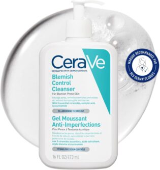 61eA6nyU9hL._AC_SL1500_.jpg CeraVe - Gel Moussant Anti-Imperfections - Purifie la Peau en douceur et Réduit les Imperfections - Acide Salicylique, Argile Blanche, Céramides et Niacinamide - Peau à Tendance Acnéique