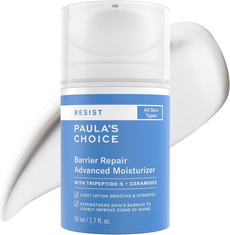 Paula's Choice RESIST Barrier Repair Advanced Face Moisturizer with Ceramides, Peptides, Deep Hydration Face Cream for Wrinkles, Anti-Aging for All Skin Types, Fragrance-Free