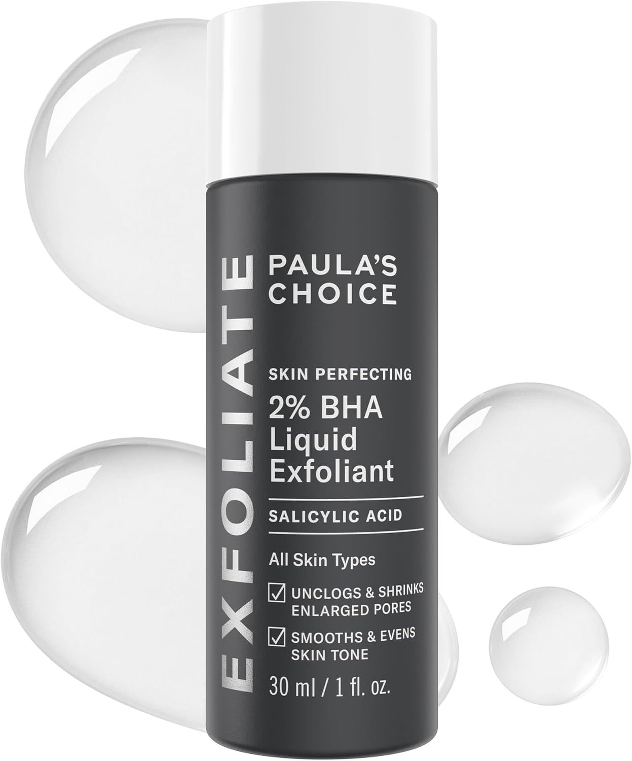 Paula's Choice SKIN PERFECTING 2% BHA Liquid Exfoliant with Salicylic Acid, Facial Polish for Pores, Wrinkles & Fine Lines, Suitable for Blackhead-Prone Skin, Fragrance-Free