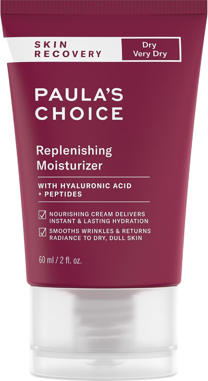 Paula's Choice SKIN RECOVERY Replenishing Face Moisturizer Cream, Daily Facial Moisturizer with Hyaluronic Acid, & Peptides, Face Lotion for Dry, Sensitive Skin, Fragrance-Free, 2oz