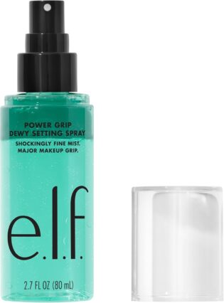 61n10tvOkL._AC_SL1500_.jpg e.l.f. Spray Power Grip Dewy Setting - Formule ultra fine et longue durée - Fixe le maquillage pour une finition hydratée et profonde, végétalien et sans cruauté envers les animaux