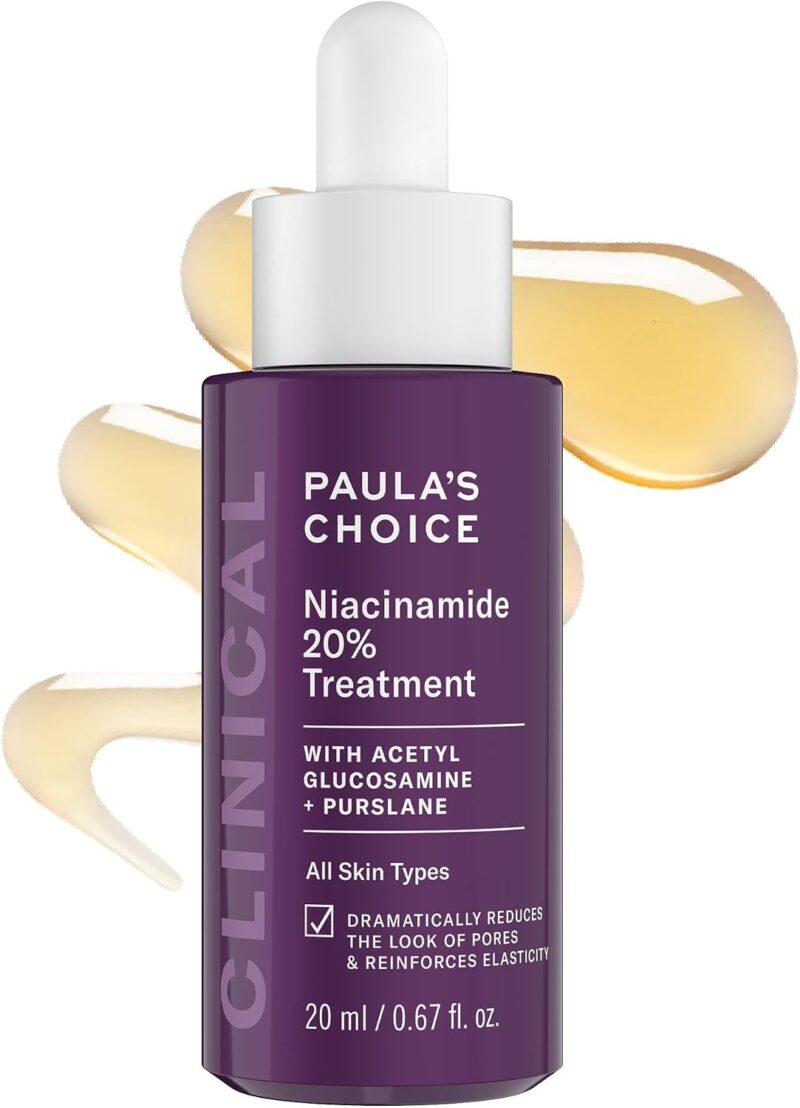 Paula's Choice CLINICAL 20% Niacinamide Vitamin B3 Concentrated Face Serum, Anti-Aging Serum for Face, Treatment for Discoloration & Minimizing Large Pores, Fragrance-Free, 0.67oz