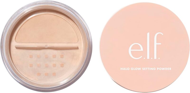 e.l.f. Halo éclatant - Poudre fixante effet soyeux - Réduit l’apparition des pores et des ridules - Finition semi-matte, moyenne - 6,8 g