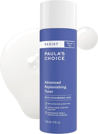 61st2obHQDL._AC_SL1500_.jpg Paula's Choice Resist Advanced Replenishing Face Toner, Anti-Aging Facial Toner with Hyaluronic Acid, Vitamin C & E, Softens,Lightweight Hydration & Replenishes Dry Skin, Fragrance-Free, 4 fl oz