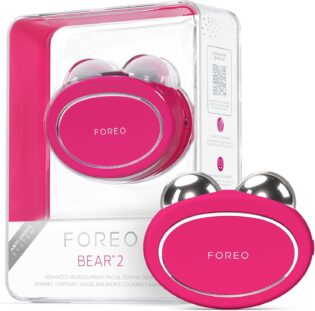 FOREO BEAR 2 Appareil micro courant visage liftant et tonifiant avancé - Sculptant anti-âge - Lifting visage instantané - Raffermir, modeler - Non invasif - Fuchsia