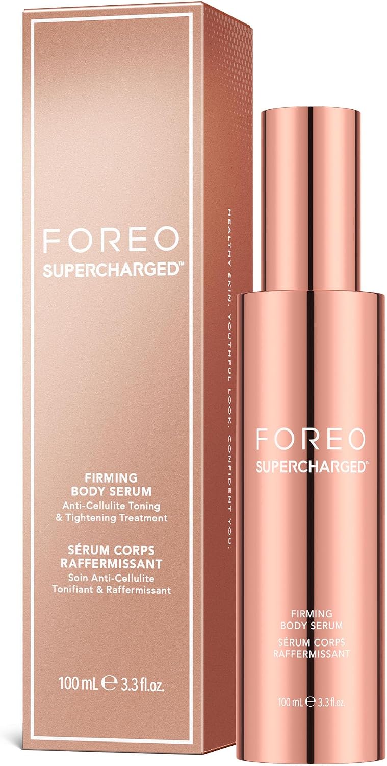 Sérum raffermissant corps FOREO SUPERCHARGED 100 ml - Conducteur et tonifiant - Anticellulite - Soins du corps anti-âge - 8 types d’acide hyaluronique - Testé dermatologiquement - Tous types de peau