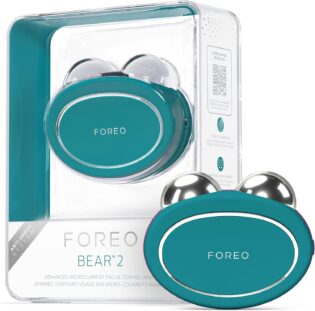 FOREO BEAR 2 Appareil micro courant visage liftant et tonifiant avancé - Sculptant anti-âge - Lifting visage instantané - Raffermir, modeler - Non invasif - Evergreen