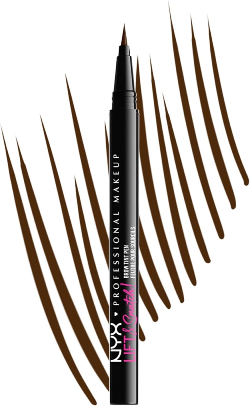 NYX Professional Makeup Feutre à Sourcils Lift & Snatch, Waterproof, Sans Transfert, Teinte : Espresso (08) | Tenue 16h sans transfert, Embout flexible lignes fines à épaisses, Teintes modulables effet naturel, Ne coule pas
