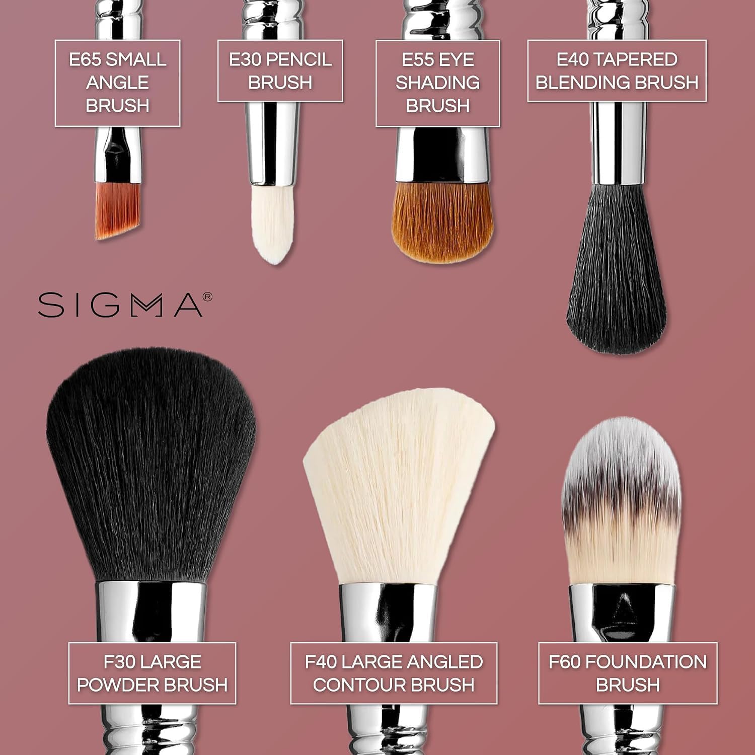 Sigma Beauty Make Me Classy Makeup Brush Set De Voyage De 7 – Ensemble De Pinceaux Portables Pour Fond De Teint, Poudre, Contour, Maquillage Des Yeux, Fard à Joues - On-The-Go Pinceaux Cosmétiques - Image 2