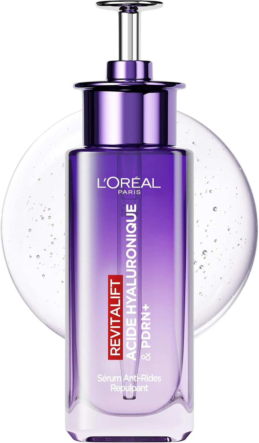 L’Oréal Paris, Sérum Anti-Rides Hyaluron PDRN+, boost d’hydratation rapide pour une peau lisse et éclatante, Revitalift Filler, texture légère, pour tous types de peau, 30 ml