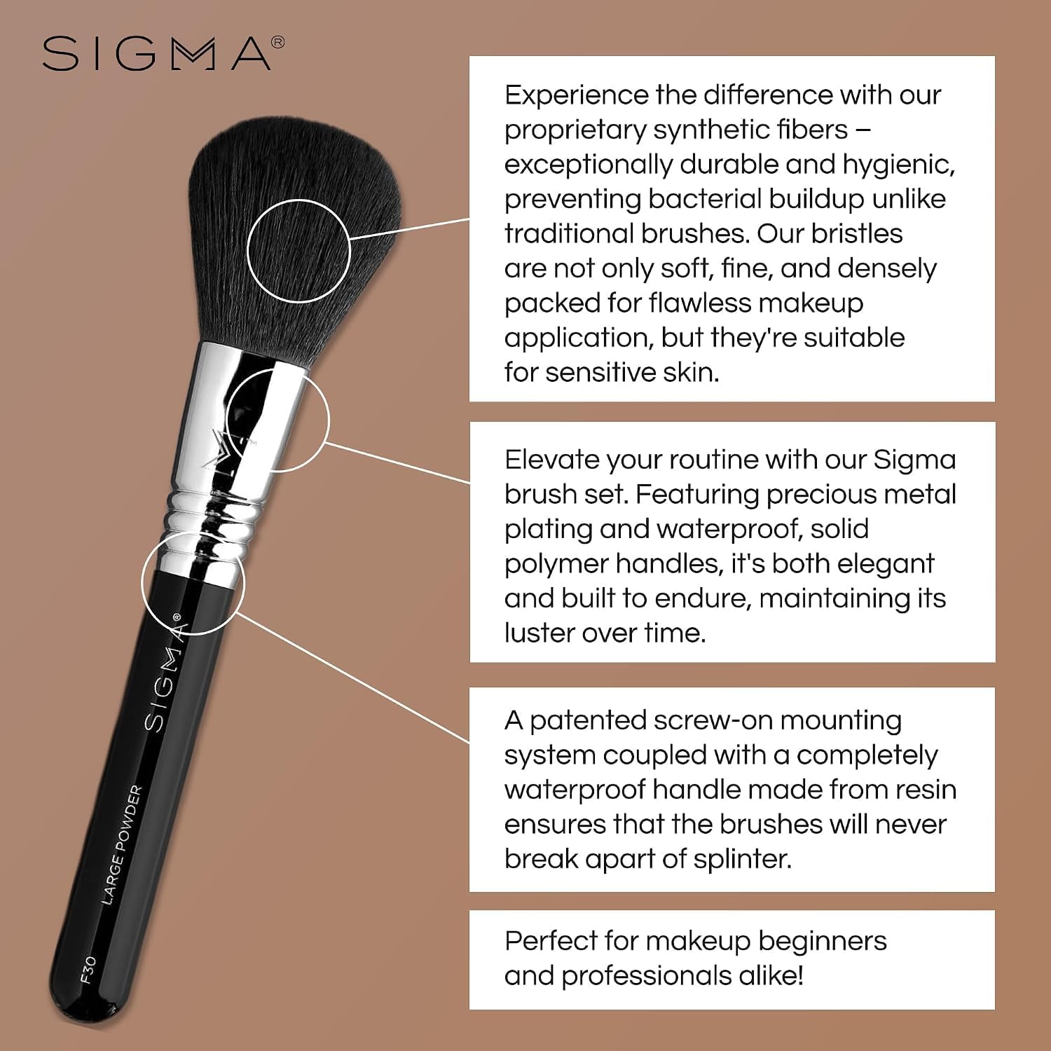 Sigma Beauty Make Me Classy Makeup Brush Set De Voyage De 7 – Ensemble De Pinceaux Portables Pour Fond De Teint, Poudre, Contour, Maquillage Des Yeux, Fard à Joues - On-The-Go Pinceaux Cosmétiques - Image 4