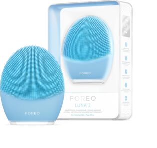 FOREO LUNA 3 Peau mixte - Brosse nettoyante visage - Massage raffermissant - Soins ultra-hygiéniques - Exfoliant visage facile à transporter - Brosse silicone pour une peau nette - Connecté à l'app