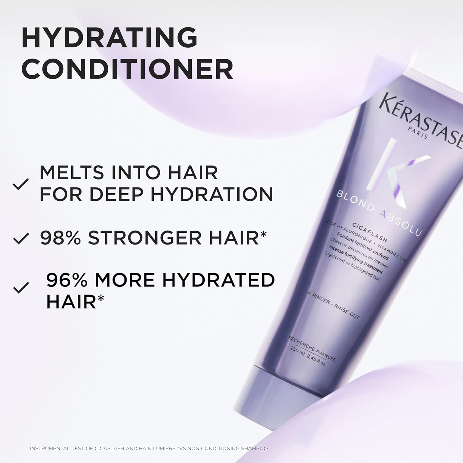 Kerastase Blond Absolu Cicaflash Conditioner - For Bleached & Damaged Hair, Strengthens & Nourishes, With Hyaluronic Acid, Protects Against Breakage - Image 2