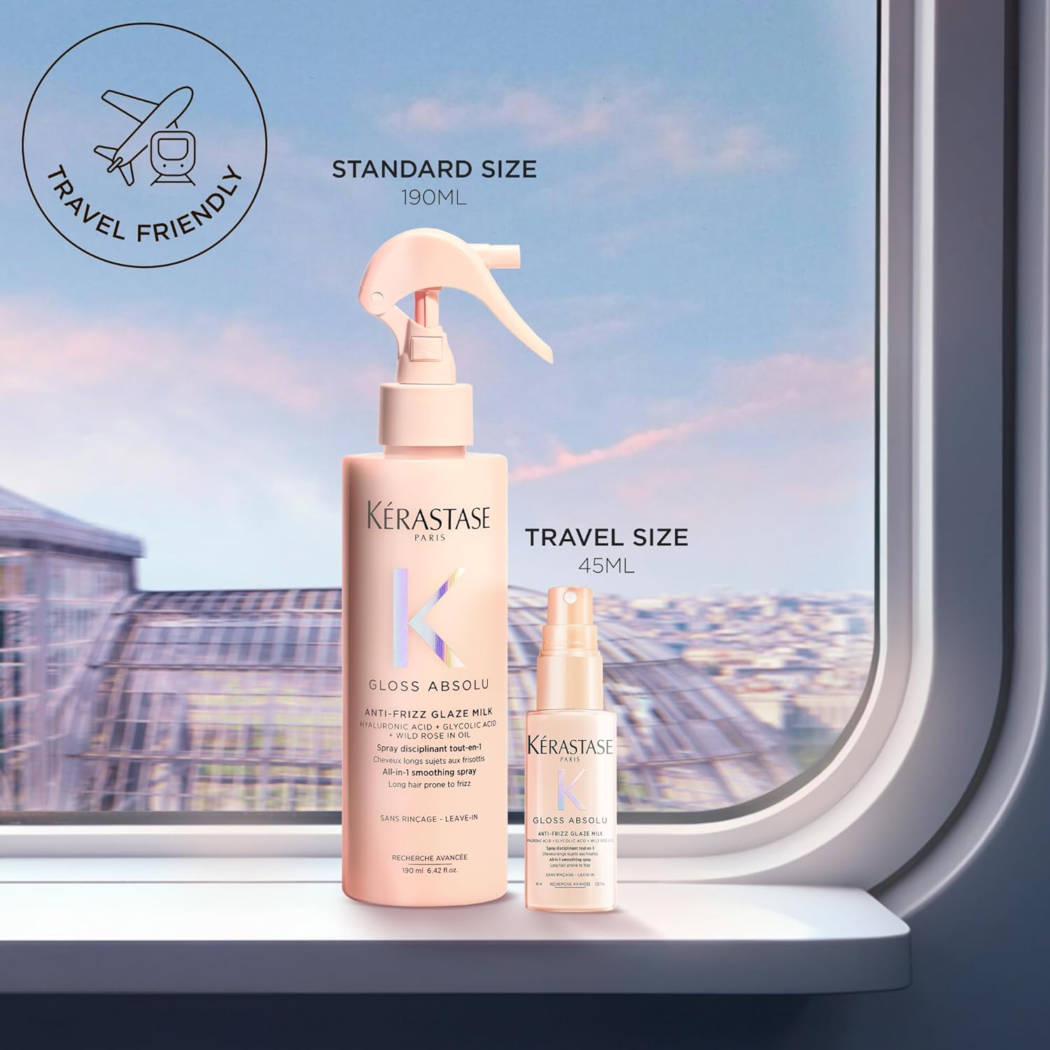 Kerastase Gloss Absolu Anti-Frizz Glaze Milk - Instantly Detangles, Hydrates & Smooths, Eases Blow-Dry, Absorbs Frizz & Fly-Aways, Protects from Heat & Humidity, For Long Hair - Image 2