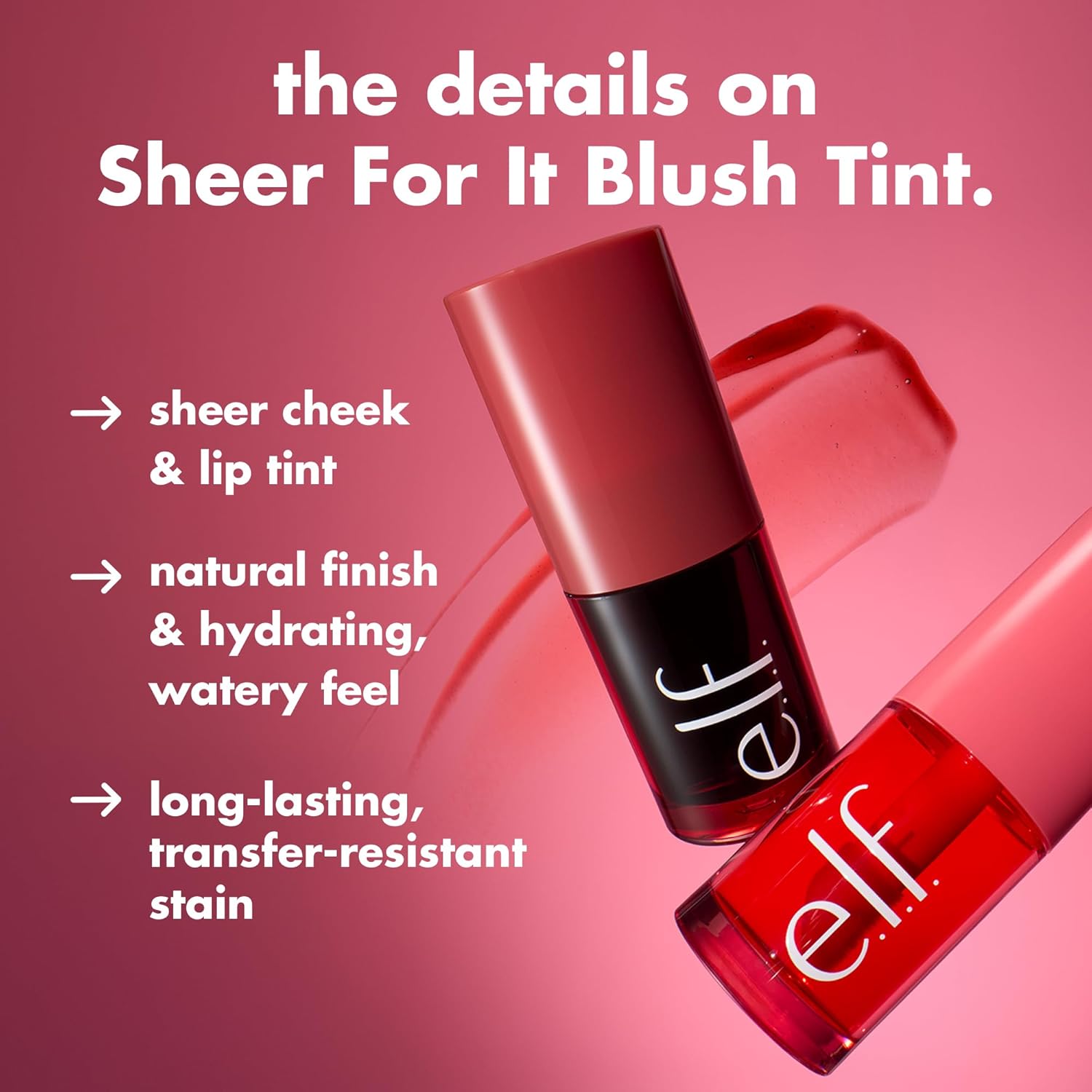 e.l.f. Sheer For It Blush Encre polyvalente pour lèvres et joues pour une couleur naturelle et durable, végétalienne et sans cruauté envers les animaux - Image 2