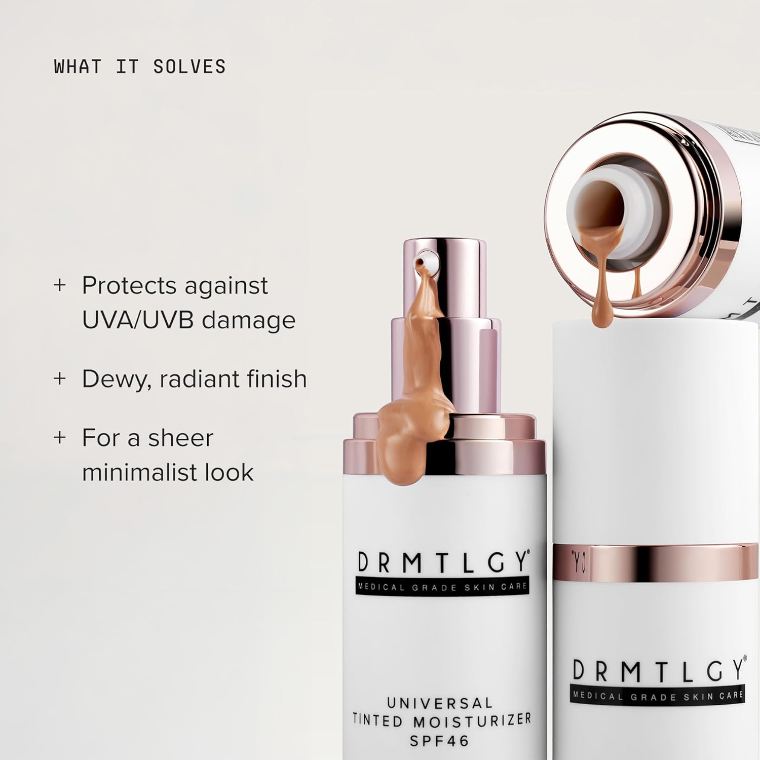 DRMTLGY Universal Tinted Moisturizer SPF 46 – Hydrating Dewy Tinted Sunscreen for Face with Zinc Oxide & Octinoxate – Niacinamide & Hyaluronic Acid – Broad Spectrum Lightweight Daily SPF, 1.7 oz - Image 2