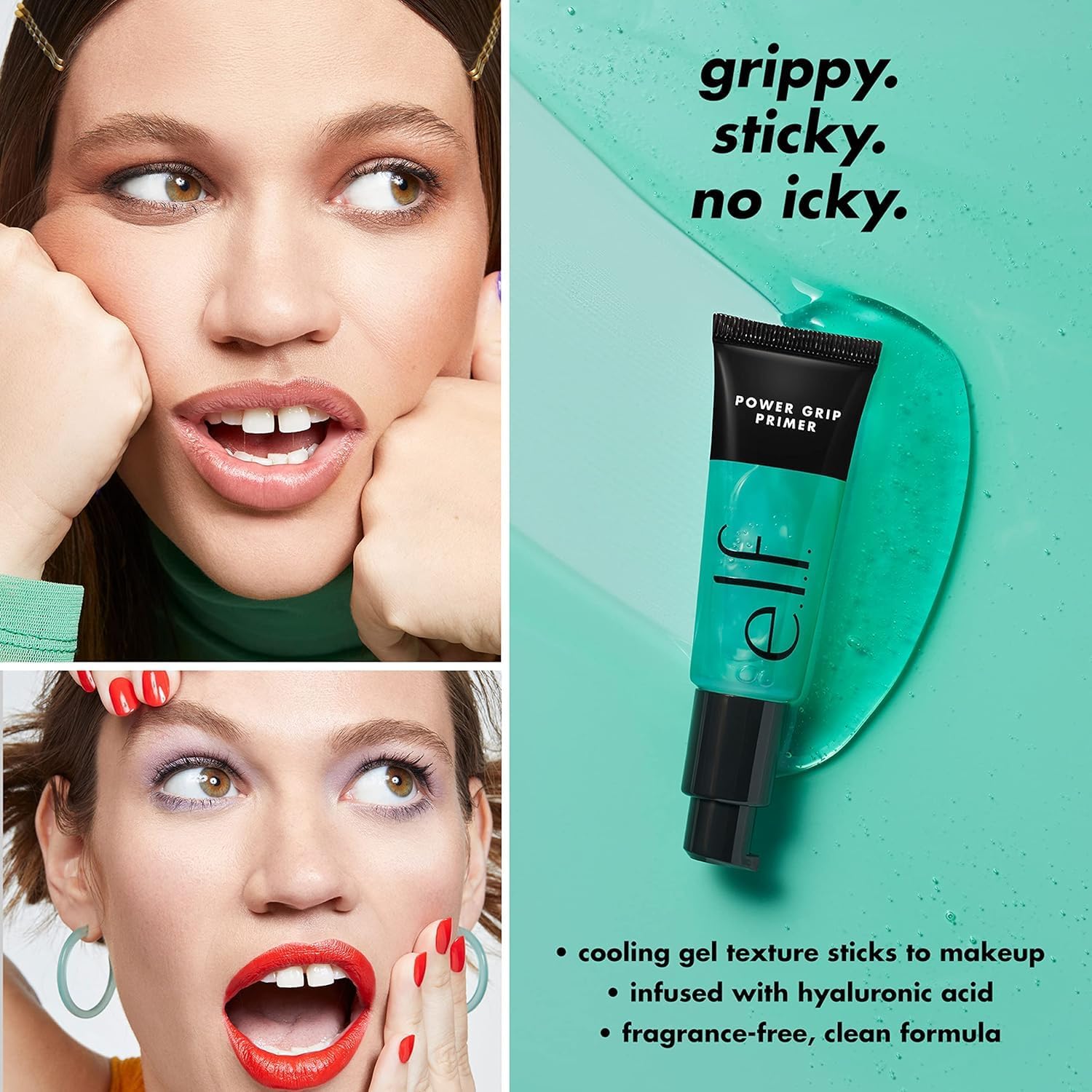 e.l.f. Mini apprêt Power Grip - À base de gel et hydratant pour le visage - Pour un maquillage lisse et une prise en main - Hydratant et primes - Image 3