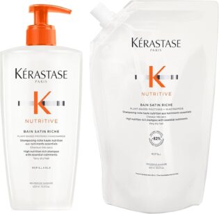 71XpXa0DBvL._AC_SL1500_.jpg Kerastase Nutritive Bain Satin Riche Shampoo & Refill Pouch - Revitalizes & Strengthens Very Dry Hair, Restores Shine, For Very Dry Hair, 16.9 Fl Oz