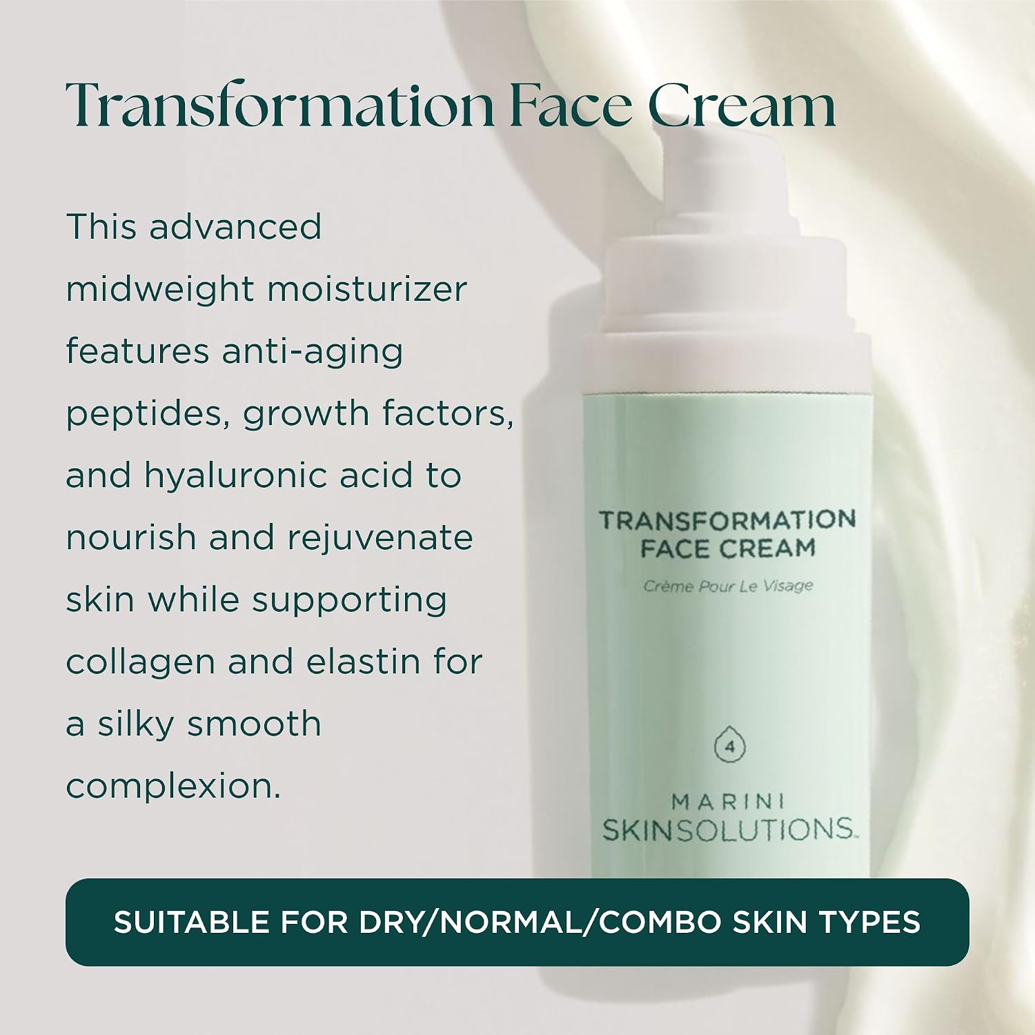 Marini SkinSolutions Transformation Face Cream - Advanced Moisturizer with Anti-Aging Peptides, Growth Factors & Hyaluronic Acid - Cruelty Free - Made in the USA - 1 oz - Image 2