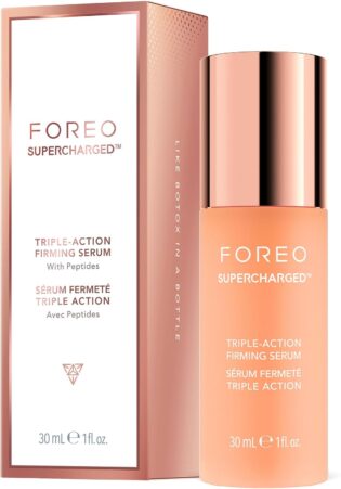 FOREO SUPERCHARGED Sérum raffermissant triple action - Gel conducteur - Acide hyaluronique et squalane - Sérum hydratant visage intense - Végan et sans cruauté - Toutes peaux - 30 ml