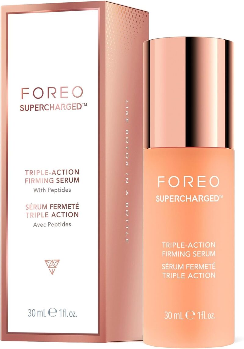 FOREO SUPERCHARGED Sérum raffermissant triple action - Gel conducteur - Acide hyaluronique et squalane - Sérum hydratant visage intense - Végan et sans cruauté - Toutes peaux - 30 ml