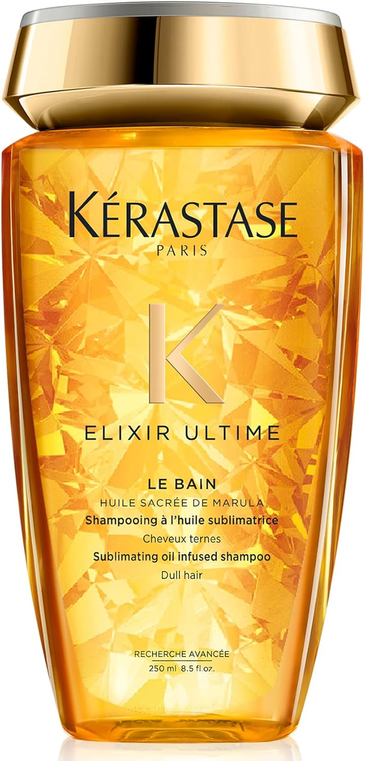 KERASTASE Elixir Ultime Le Bain Shampoo - Oil Inflused Hydrating Shampoo, Nourishes and Enhances Shine in Dry Hair, Instantly Softens and Smooths