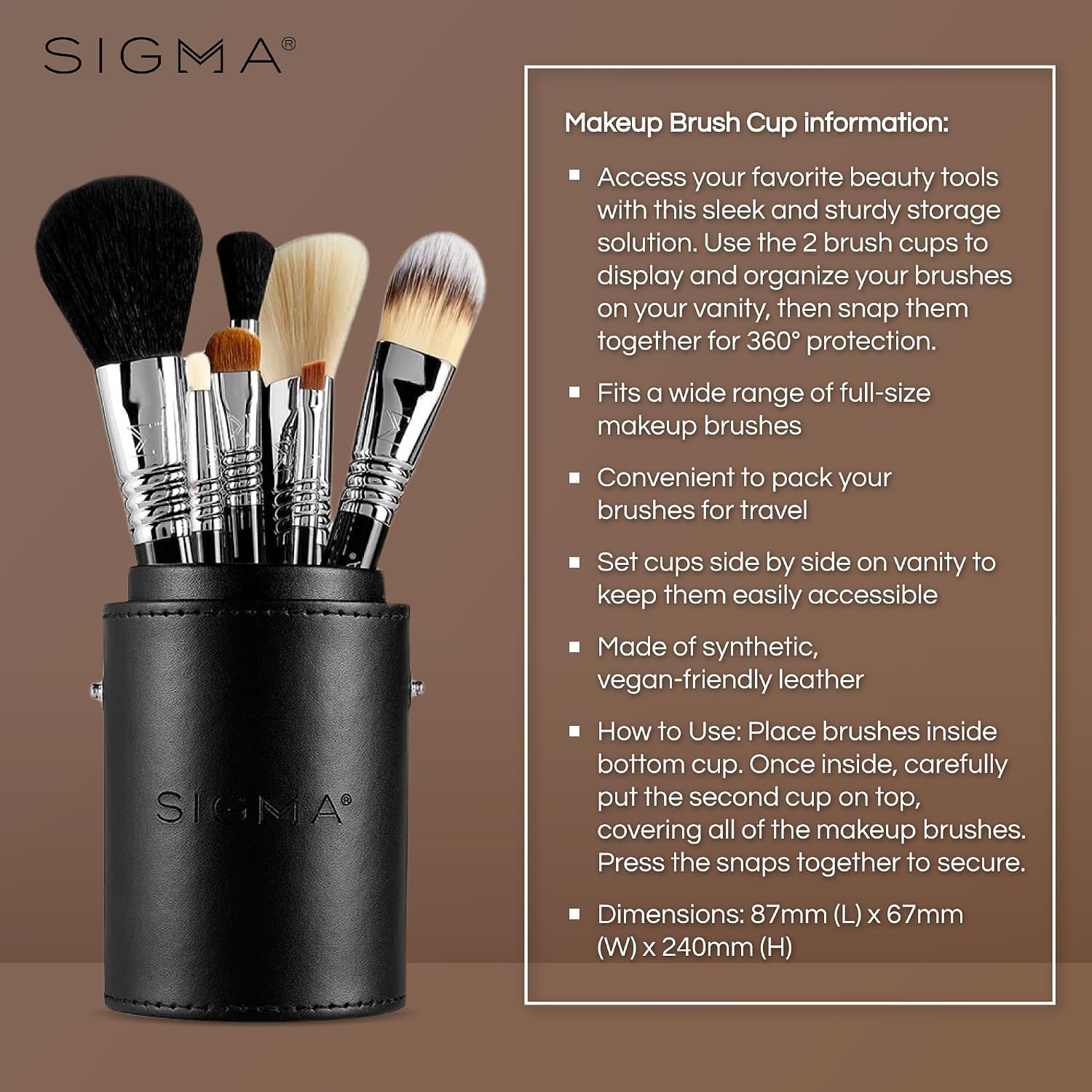 Sigma Beauty Make Me Classy Makeup Brush Set De Voyage De 7 – Ensemble De Pinceaux Portables Pour Fond De Teint, Poudre, Contour, Maquillage Des Yeux, Fard à Joues - On-The-Go Pinceaux Cosmétiques - Image 3