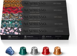 71mNmWNZZaL._AC_SL1500_.jpg Nespresso Original - Bundle 50 Capsules de Café - Lungo Explorations, Torréfaction Mixte - 10x Tokyo - 10x Stockholm - 10x Buenos Aires - 10x Vienna - 10x Shanghai