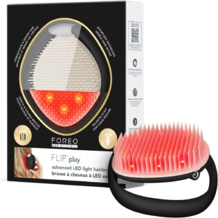 FOREO FLIP Play Brosse Démêlante Cheveux LED Avancée – Brosse Démêlante 3-en-1 pour Massage du Cuir Chevelu - Lumières Rouge, Bleue et Verte pour des Cheveux à l’Aspect Plus Fort et Dense