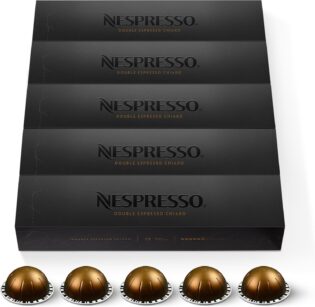71slydKVcgL._AC_SL1500_.jpg Nespresso Vertuo - Bundle 50 Capsules de Café Chiaro - Torréfaction intense, Intensité forte - Pour Double Espresso 80 ml (5 étuis de 10)