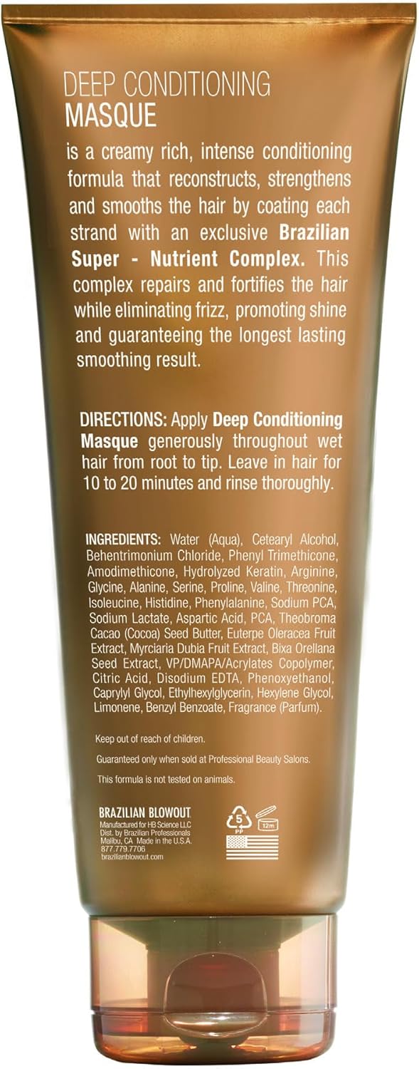 BRAZILIAN BLOWOUT Deep Conditioning Masque, Repair, Hydrate & Smooth, 8 oz - Image 2