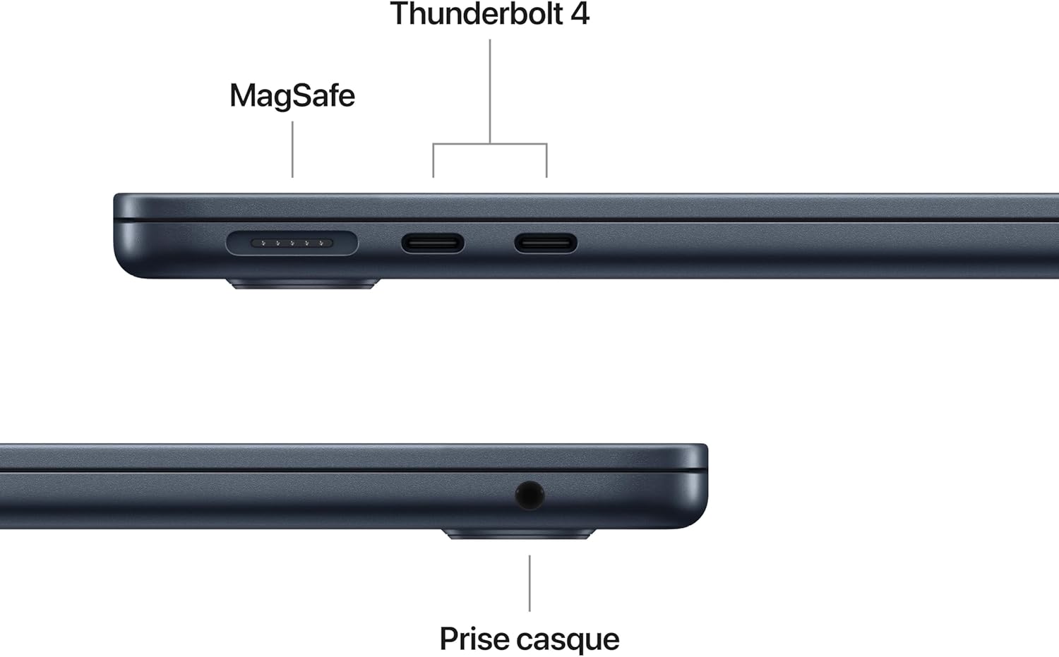 Apple MacBook Air 13 Pouces Portable avec Puce M5 : Conçu pour l’IA, Écran Liquid Retina 13,6 Pouces, Mémoire unifiée 16 Go, SSD 512 Go, Caméra Center Stage 12 MP, Touch ID, Wi-FI 7 ; Minuit - Image 4