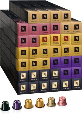 71zWI3j3XlL._AC_SL1500_.jpg Nespresso Original Bundle Office 400 Capsules de café – 100x Ristretto, 50x Arpeggio, 100x Volluto, 30x Volluto Décaféiné, 60x Nicaragua, 60x Colombie