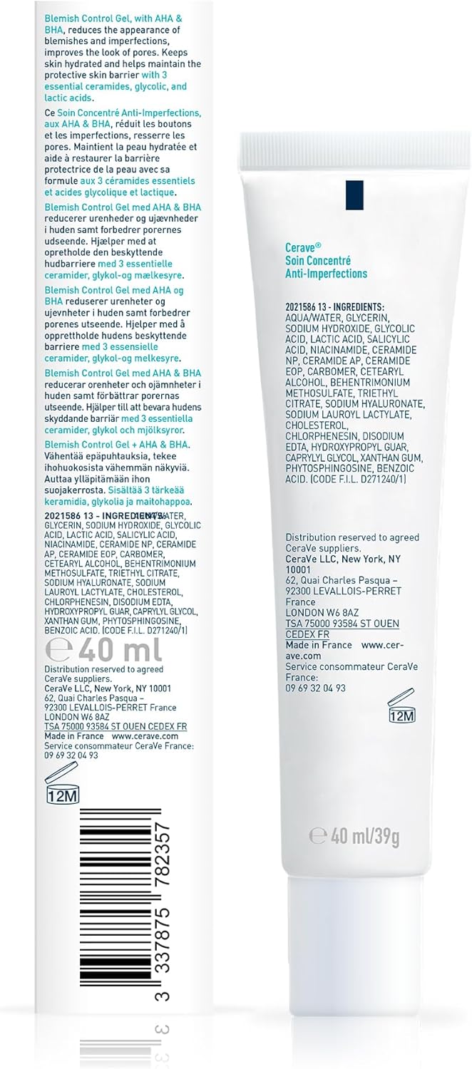 CeraVe - Soin Concentré Anti-Imperfection - Réduit les Imperfections, Resserre les Pores Dilatés - AHA-BHA + Acide Hyaluronique + 3 Céramides - Peau à Tendance Acnéique - 40 ml | Réduit les Imperfections, Resserre les Pores Dilatés, AHA-BHA + Acide H - Image 2