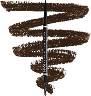 NYX Professional Makeup Crayon à Sourcils Micro Brow Pencil, Crayon Ultra-Fin Double-Embout avec Mine Rétractable et Goupillon, Teinte : Espresso (07) | Mine ultra-fine rétractable, Goupillon intégré, Tenue longue durée, Formule vegan, Teinte marron