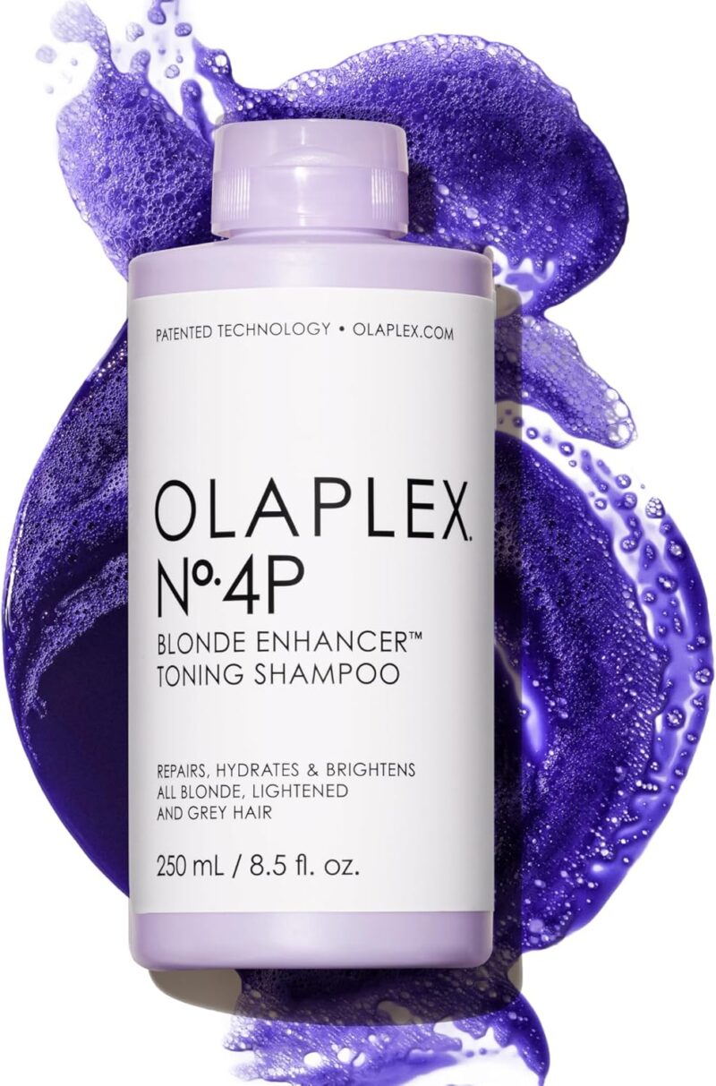 Olaplex 4P Shampoing Violet Révélateur de Blonde, Répare, Hydrate et Illumine les Cheveux Blonds, Éclaircis et Gris, Sans Sulfate, 250ml